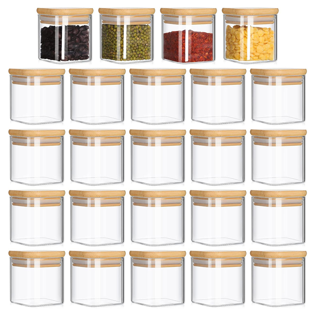 Food Storage Set Glass - 4oz 6Packs glazen potten set met