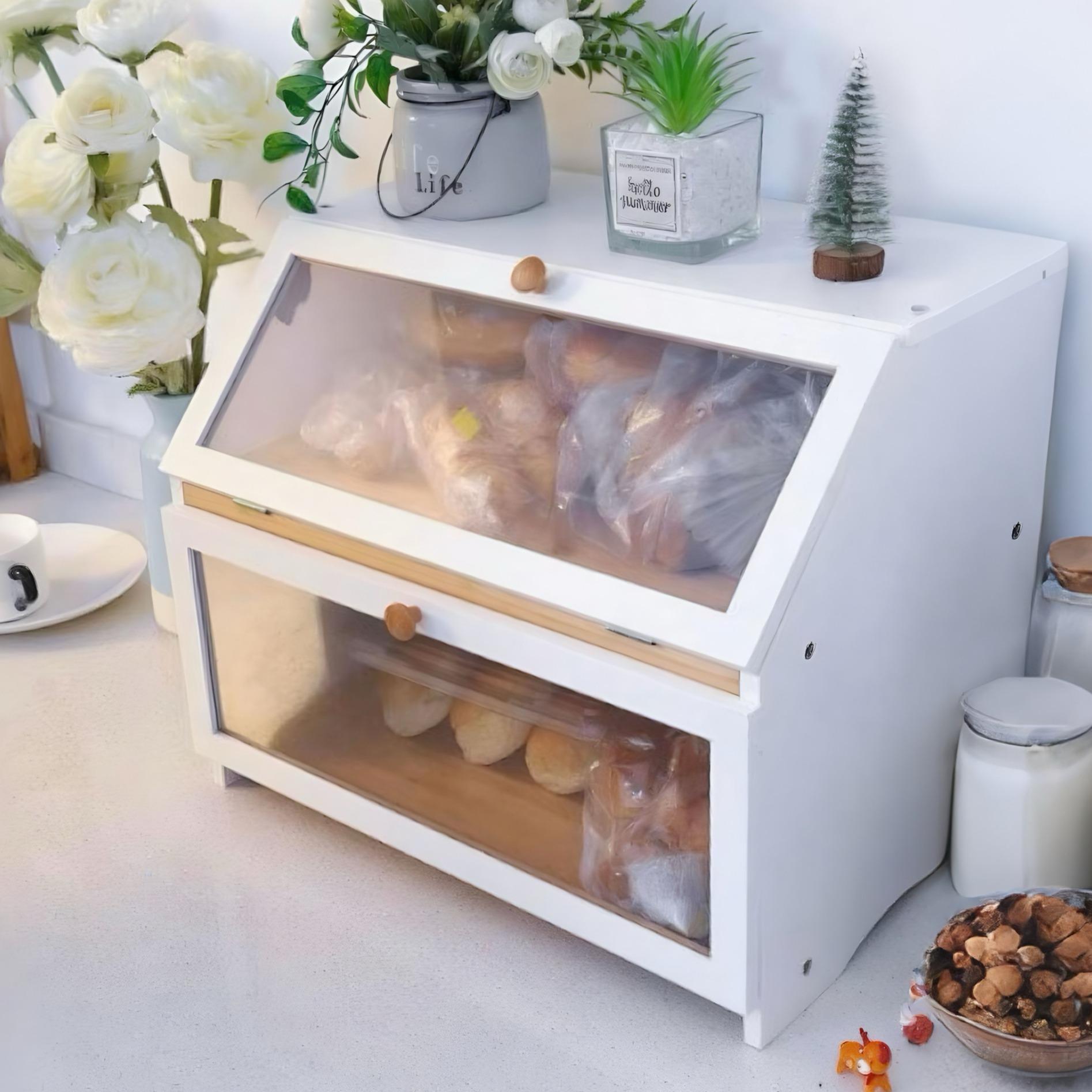 Food Storage Box Large - HOMEKOKO Dubbellaagse Brooddoos voor Keukenblad, Grote