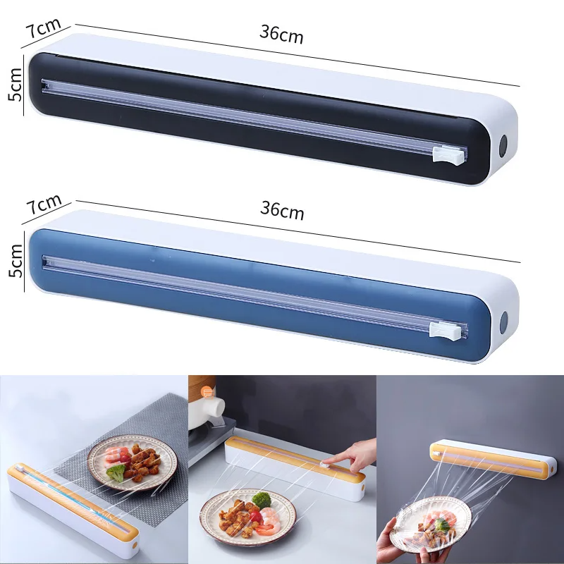 Food Storage Dispenser - Voedselfoliedispenser Magnetische plastic foliedispenser met snijder