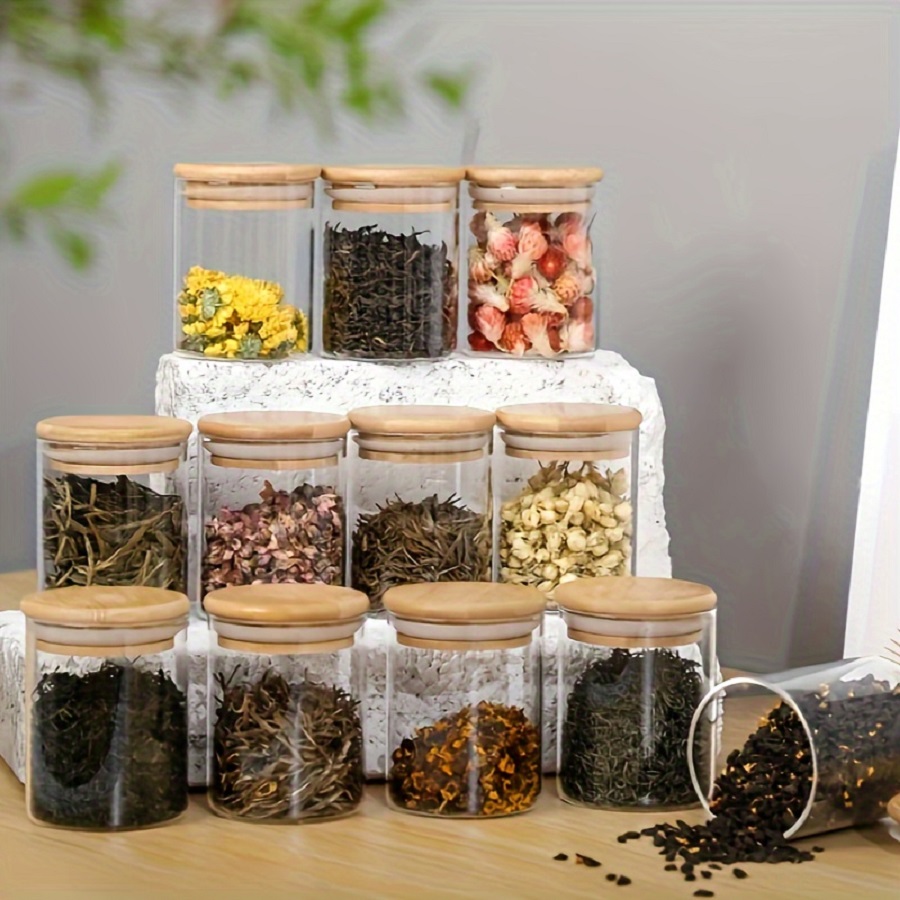 Food Storage Set Glass - 12 Stks/set Luchtdichte Glazen Opslagpot Met