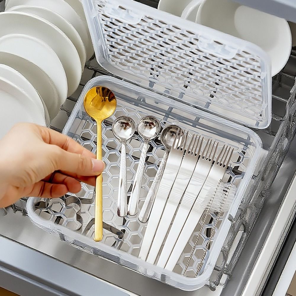 Food Storage Without Plastic - Holle vaatwasserbestekreinigingsbox, voedselveilig, dubbelzijdig, voor het