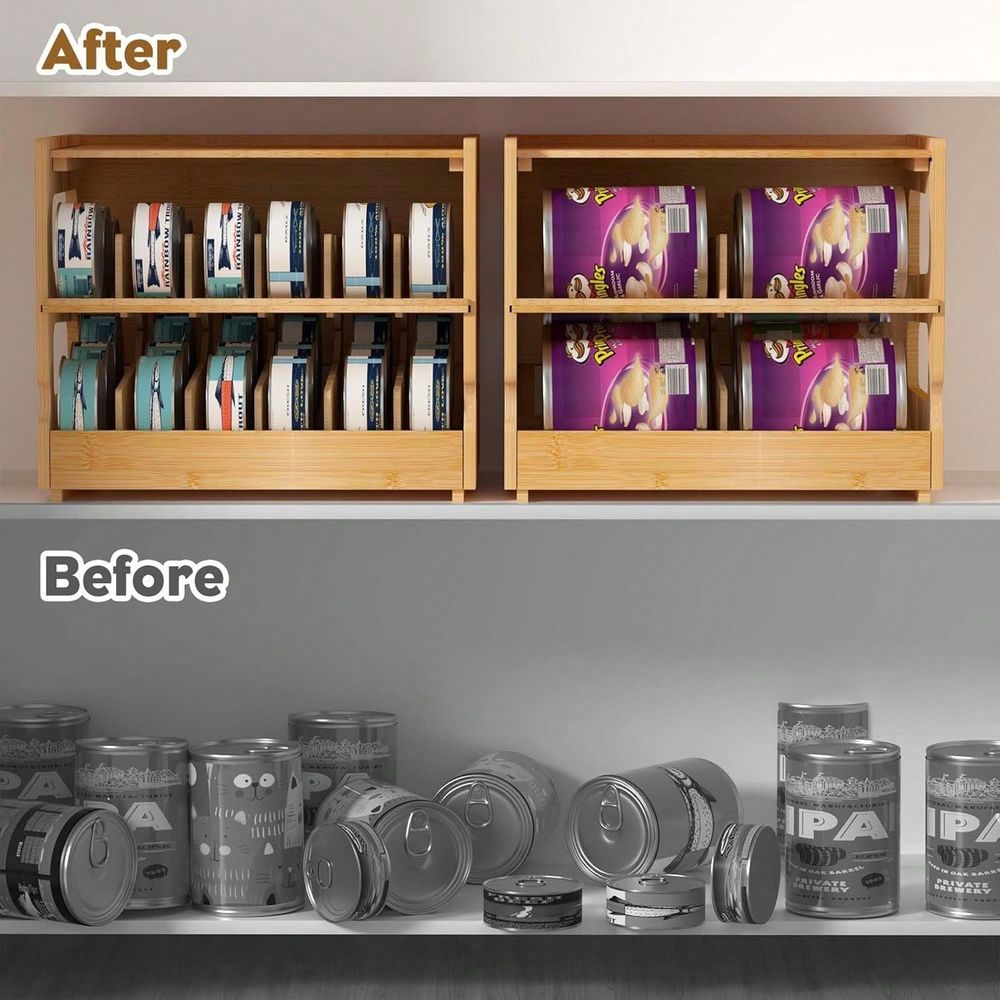 Stapelbare bamboe kattenvoeror - Food Storage Dispenser recensie en prijs