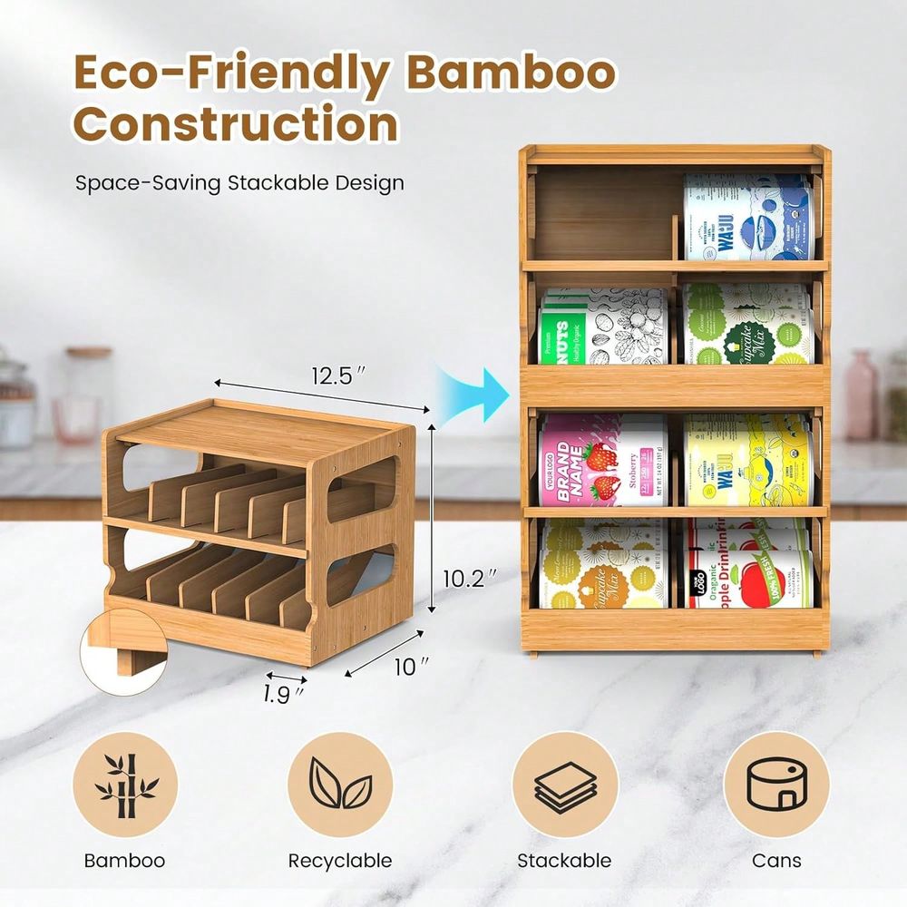 Stapelbare bamboe kattenvoeror - Food Storage Dispenser recensie en prijs