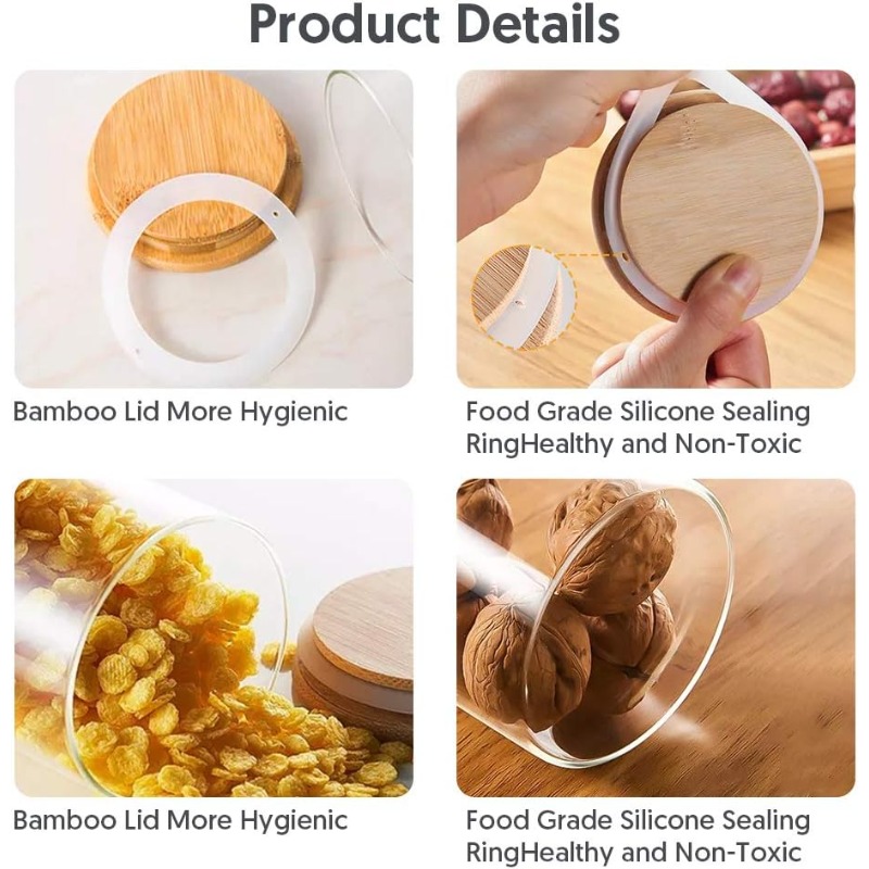 12-glazen potten set met bambo - Food Storage Set Glass recensie en prijs