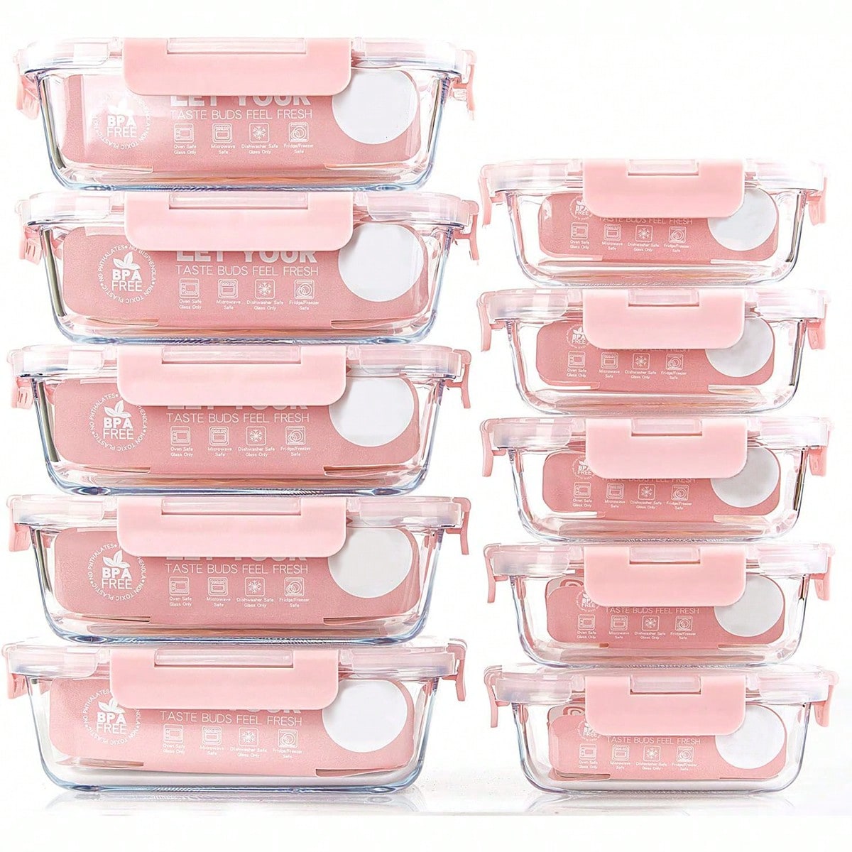 10-delige glazen voorraaddozen - Food Storage Oven Safe recensie en prijs