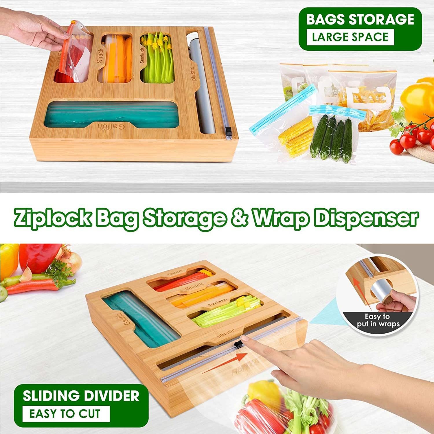 Bamboe Ziplock Voedselzakhoude - Food Storage Dispenser recensie en prijs