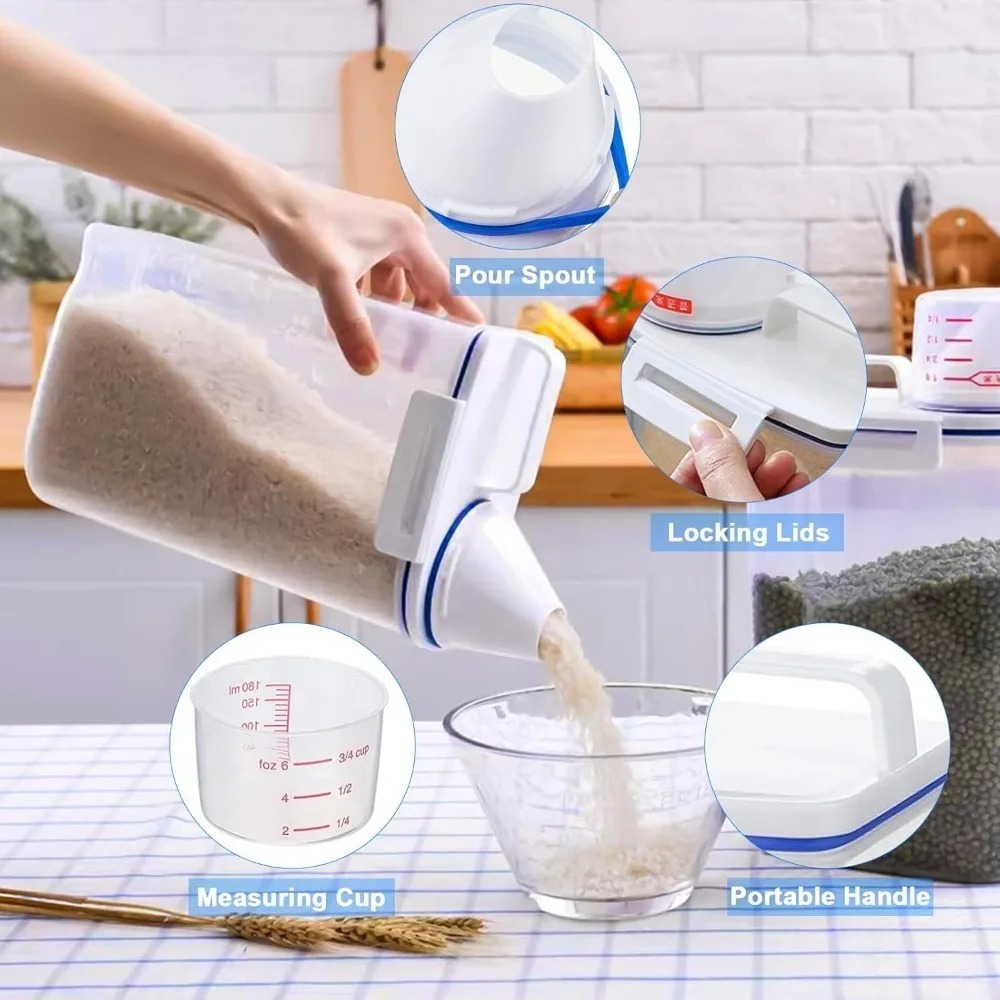 Rijst-opslagcontainer voor dro - Food Storage Dispenser recensie en prijs