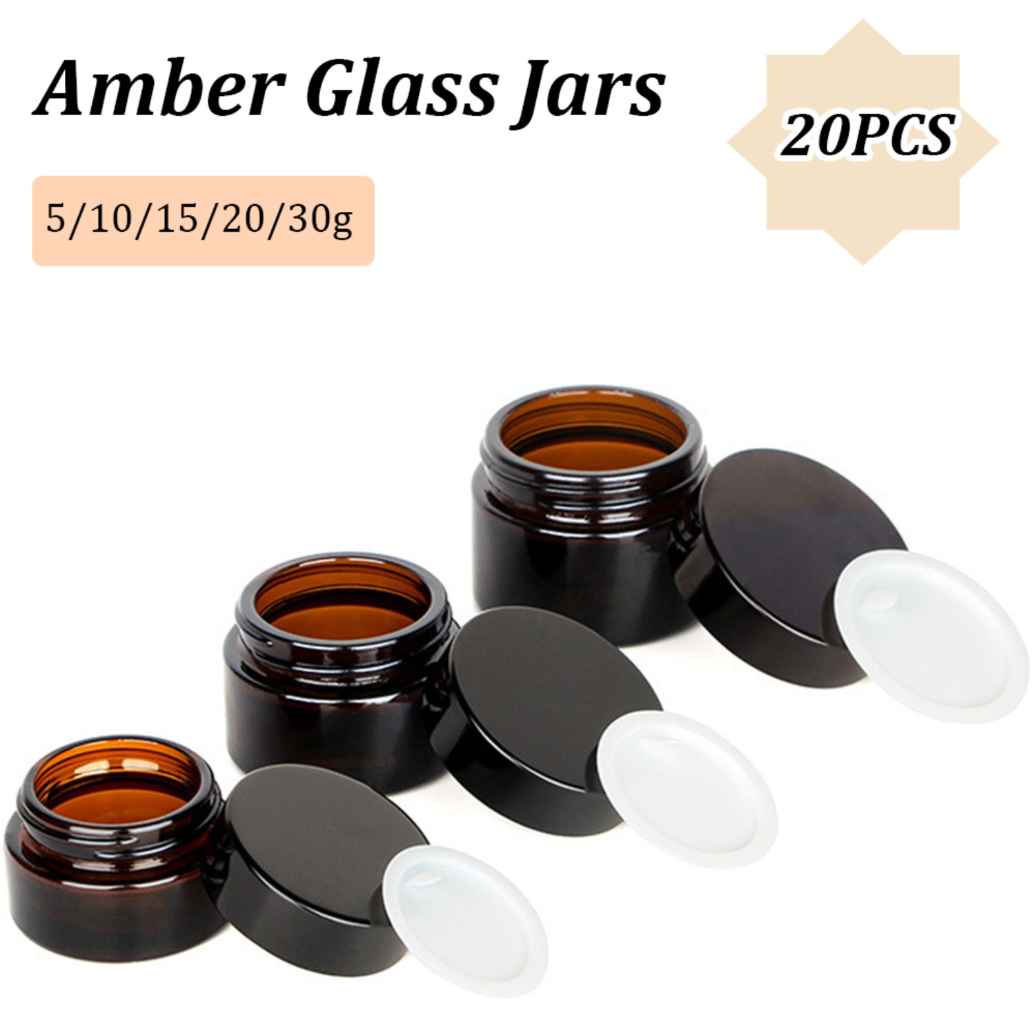 20 STKS Kleine Amber Glazen Po - Food Storage Set Glass recensie en prijs